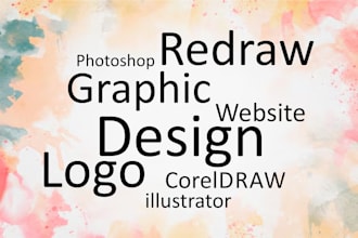 redraw any logo and image into vector