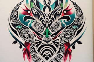draw a original polynesian and tribal tattoo design