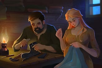 draw unique digital art and cartoon illustrations