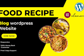 create a dynamic food recipe blog wordpress website