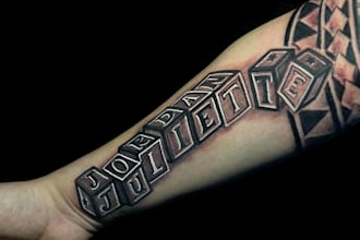 do premium trash polka design , sleeve tattoo