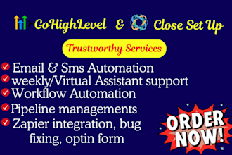 set up close io and gohighlevel, close io CRM pipeline automation, workflows