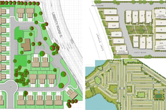 2d site plan landscape plot plan architect site plan master plan layout drawing