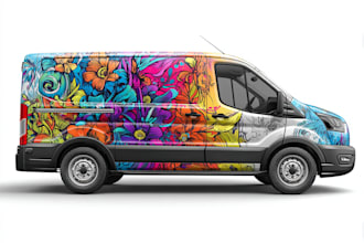 draw vehicle wrap design, car wrap design