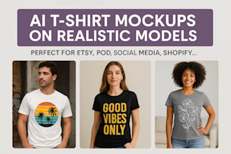 create ai tshirt mockups on realistic models
