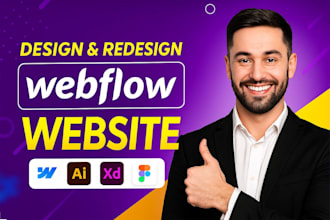 design or redesign webflow website or webflow landing page