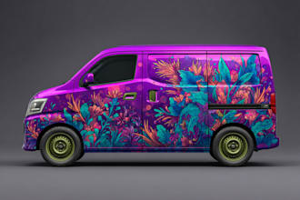 make itasha car wrap design, racing car wrap design