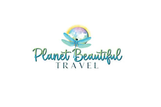 design beautiful planet travel coming life logo