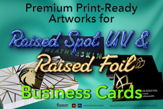 do premium raised spot uv, raised foil business card design
