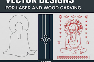 create 2d vector design for cnc, laser, or wood carving