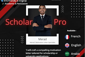 write and design a professional motivation letter