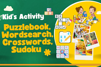 create sudoku wordsearch, crosswords, cryptogram, mazes puzzle activity KDP book