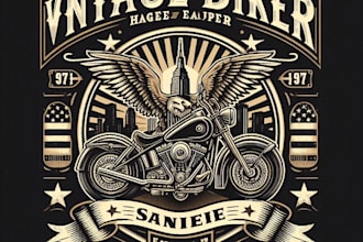 design high quality biker logo with t shirt design