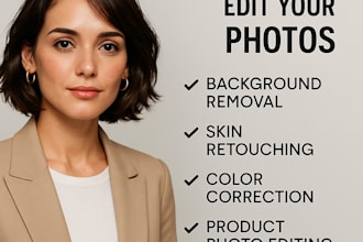 do professional photo retouching, skin smoothing, and color correction to
