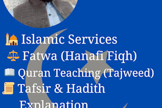 teach quran, issue fatwas, explain tafsir and hadith, and islamic articles