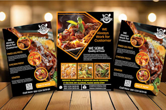 design professional food flyer, party flyer and catering menu and logo