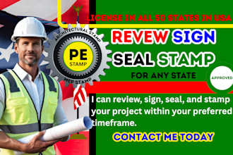 provide architectural stamp, pe stamp, mechanical stamp for city permit approval