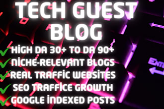 publish tech blog on a niche relevant tech site with dofollow backlinks