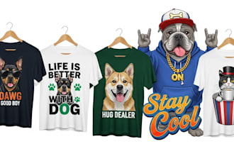 a custom pet tshirt, pawsome,dog t shirt,cat tshirt design for your brand