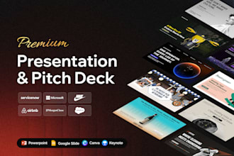 design powerpoint presentations, investor pitch decks, and google slides