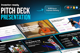 design powerpoint presentations, investor pitch decks, and google slides