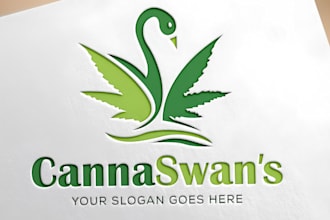 do modern marijuana, weed and cannabis logo design