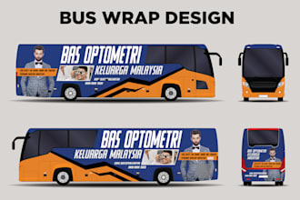 create bus wrap design, vehicle wrap design, van wrap design, truck wrap design