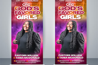 design a rull up banner, retractable banner