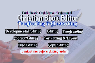 edit and proofread your christian book, christian book ghost writer