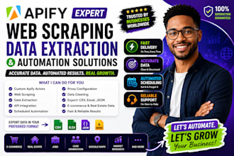 build apify web scraping, data extraction, API integration and automation