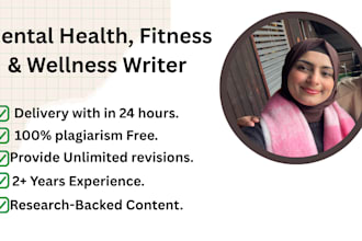 write mental health and wellness articles and blogposts