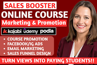kajabi online course promotion, udemy course marketing, health wellness course