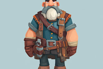 create 2d game character design and skin