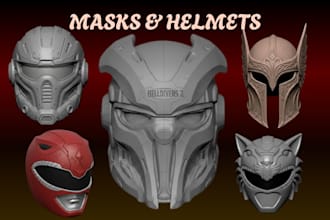 create quality 3d printable cosplay mask 3d helmet 3d armor in zbrush or blender
