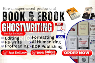 ghostwrite fiction and nonfiction books and ebooks, academic book ghostwriter