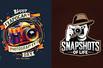 make retro vintage photography camera shop logo