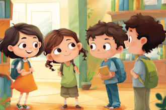 make a  children book cover illustration
