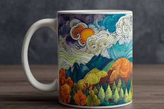 make amazing typography and custom coffee mug design