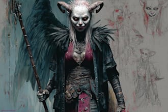 draw realistic fantasy horror character and concept art