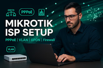 professionally configure mikrotik for  isp, pppoe