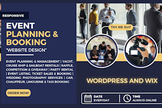do event listing booking website wedding party rental event ticket sales website