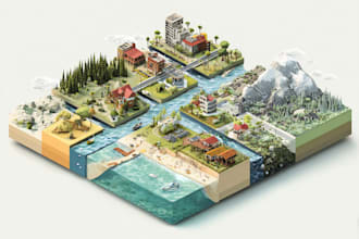 design amazing vector or isometric maps illustration