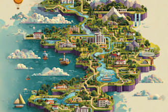 illustrate a creative vector map illustration
