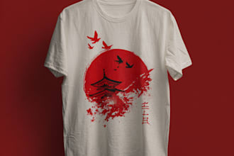 draw japanese art illustrations for t shirts, jackets,