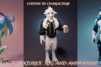 stylized 3d texture,fursona nsfw for vr,game character,3d animation vtube avatar