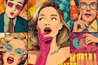 draw pop art in retro comic style