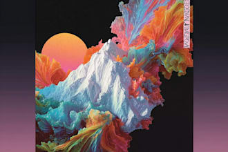 design and animate abstract album cover art