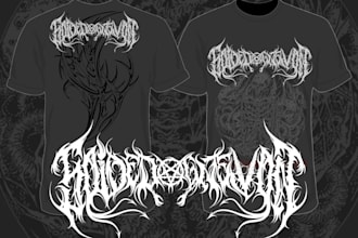 draw brutal death or black metal logo