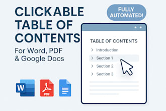 create an automated, clickable table of contents