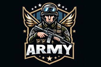 design high quality mascot army military helmet logo